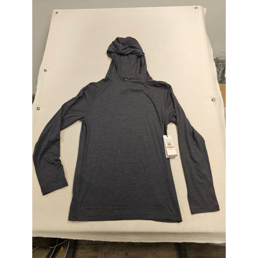 Gaiam Mens Everyday Basic Hoodie Ebony Heather Slim Fit GAM214TL02021 Small NWT